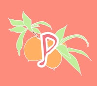 the letter p on a pink background