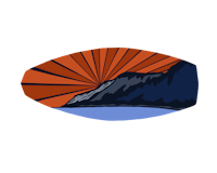 a mountain with a sunset in the background