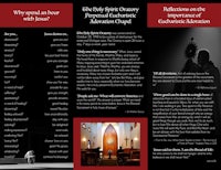 a brochure with a picture of a catholic church